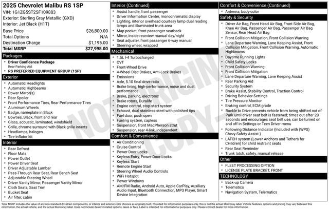 Used 2025 Chevrolet Malibu RS FWD image 30