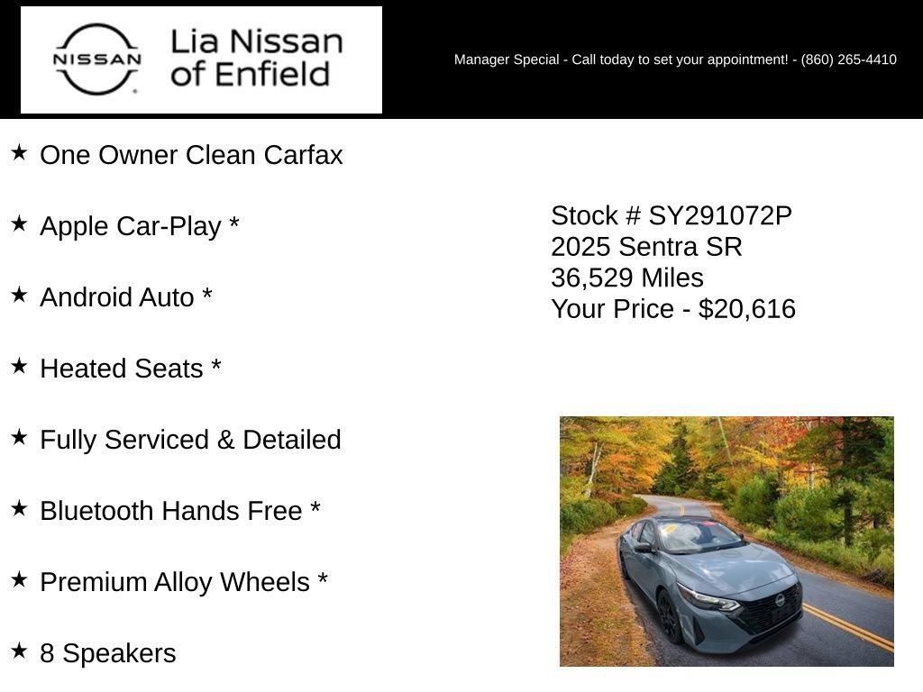 Certified 2025 Nissan Sentra SR w/ Midnight Edition FWD image 10