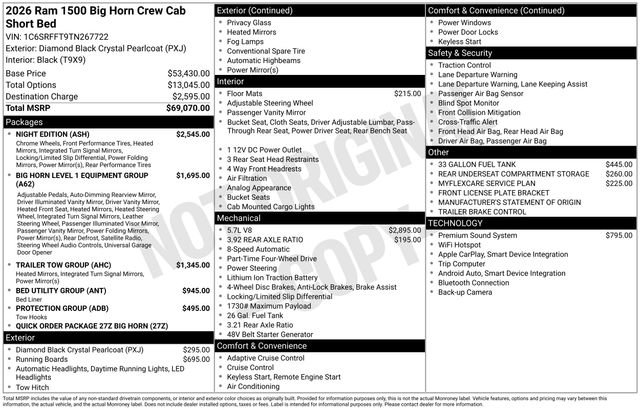 New 2026 RAM 1500 Big Horn w/ Night Edition AWD/4WD image 36