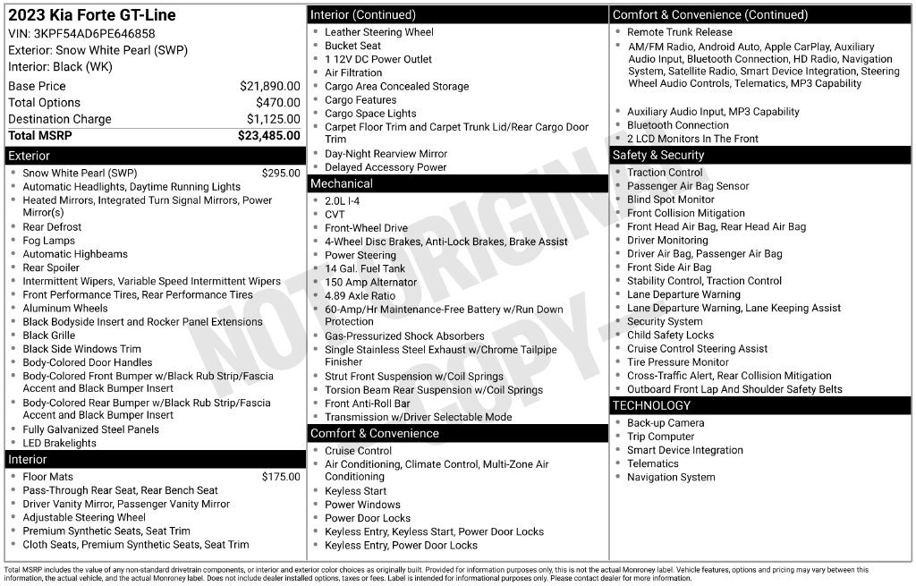 Certified 2023 Kia Forte GT-Line FWD image 34