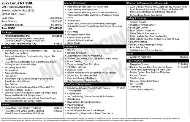 Used 2022 Lexus RX 350L Premium w/ Premium Package image 37