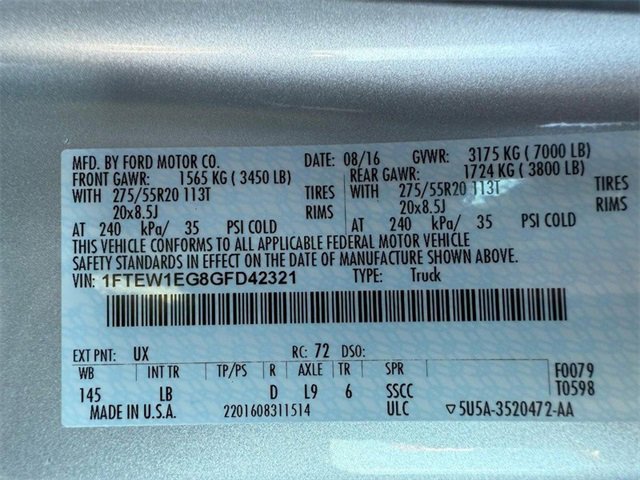 Used 2016 Ford F150 Lariat w/ Equipment Group 502A Luxury image 31