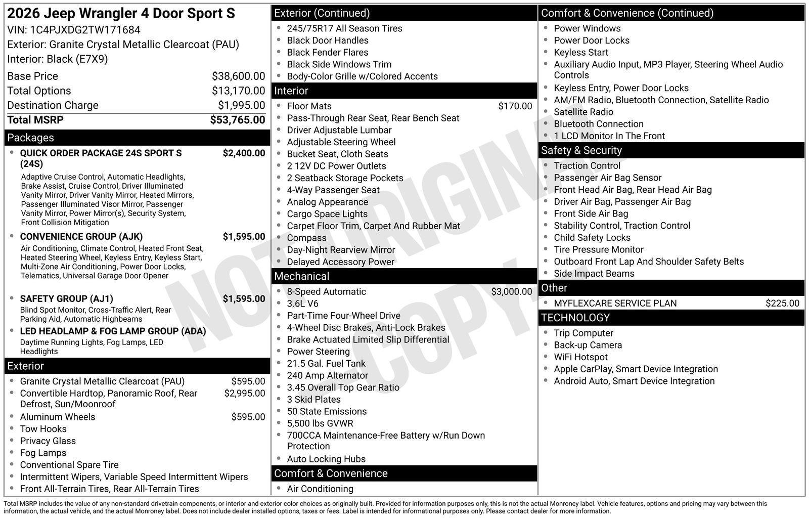 New 2026 Jeep Wrangler Unlimited Sport AWD/4WD image 5