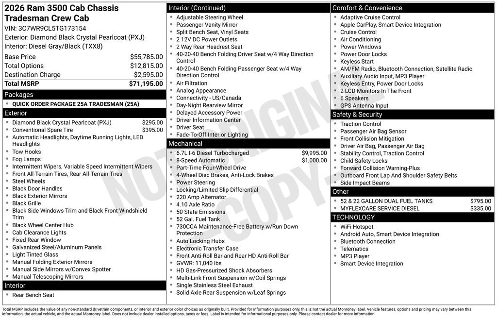 New 2026 RAM 3500 Tradesman AWD/4WD image 6
