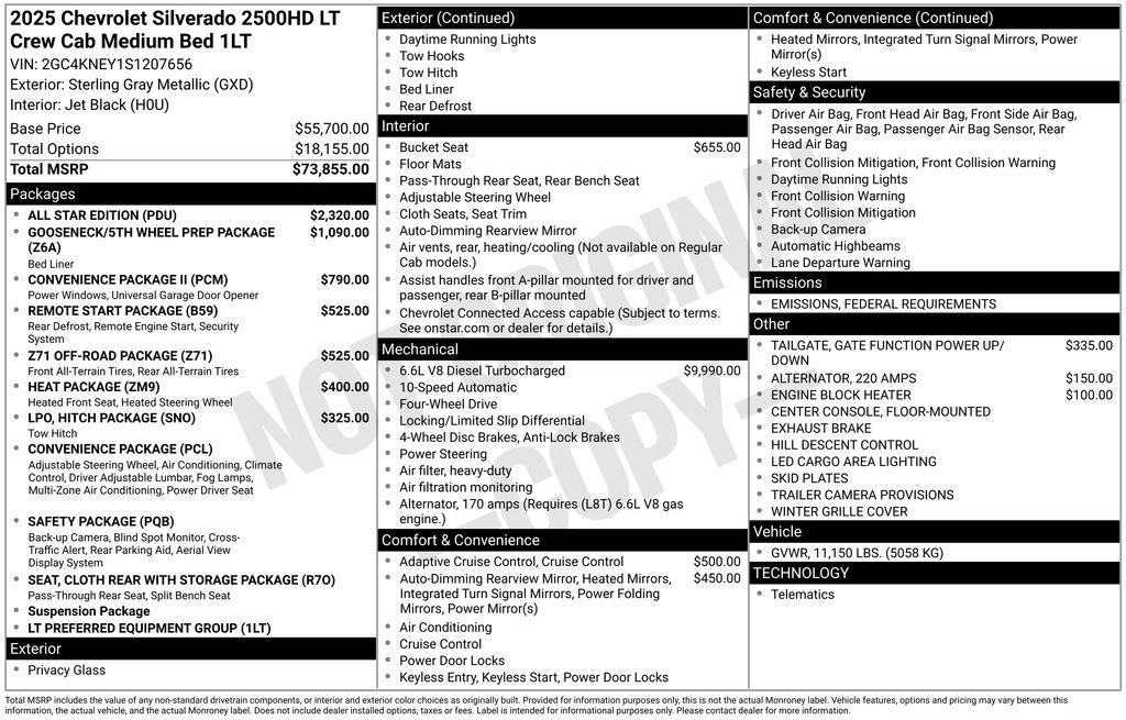 New 2025 Chevrolet Silverado 2500 LT w/ All Star Edition image 4
