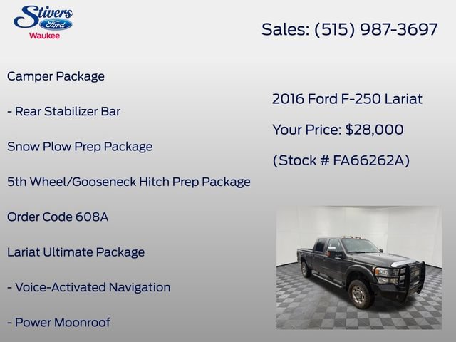 Used 2016 Ford F250 Lariat w/ Lariat Ultimate Package AWD/4WD image 16