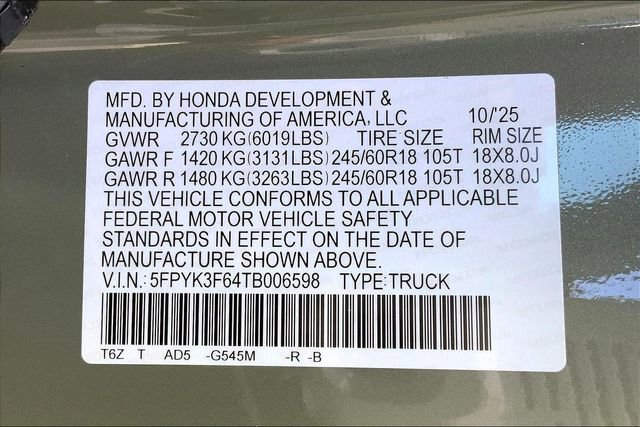 New 2026 Honda Ridgeline TrailSport image 13