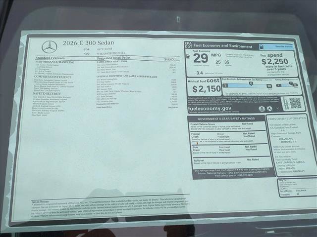 New 2026 Mercedes-Benz C 300 Sedan image 18