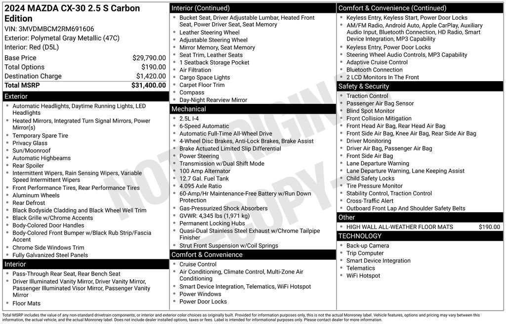 Certified 2024 MAZDA CX-30 AWD 2.5 S w/ Preferred Package image 5