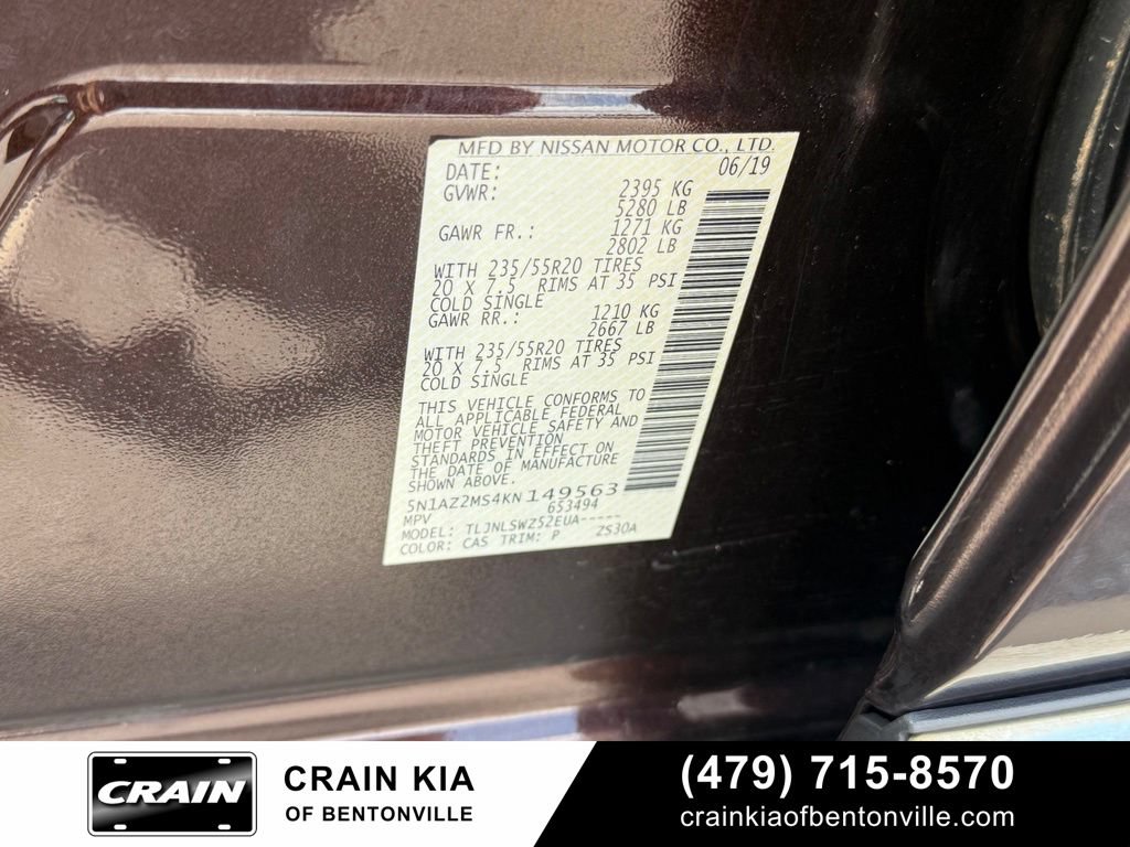 Used 2019 Nissan Murano Platinum AWD/4WD image 34