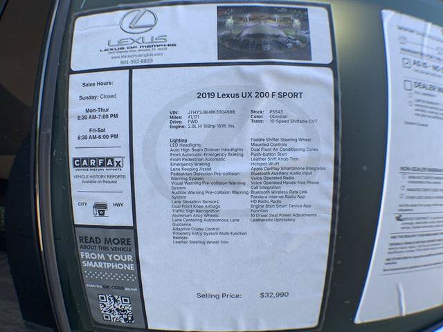 Used 2019 Lexus UX 200 F Sport w/ F Sport Premium Package FWD image 26
