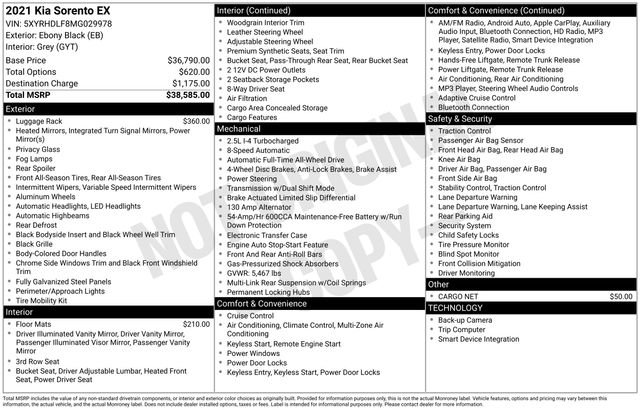 Used 2021 Kia Sorento EX image 36