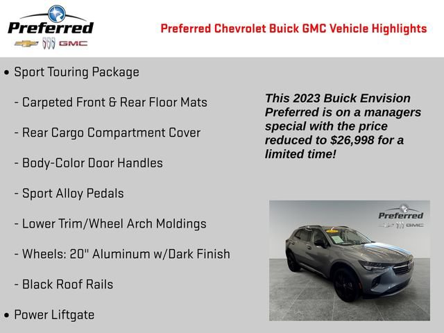 Used 2023 Buick Envision Preferred w/ Sport Touring Package AWD/4WD image 2