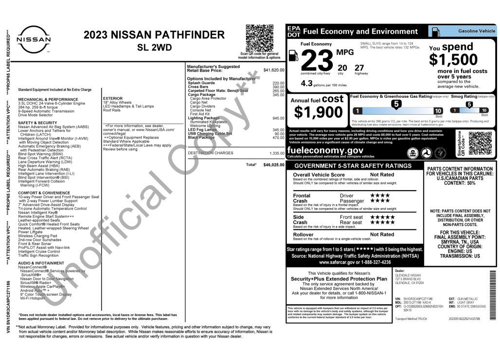 Used 2023 Nissan Pathfinder SL w/ Lighting Package (N92) FWD image 5