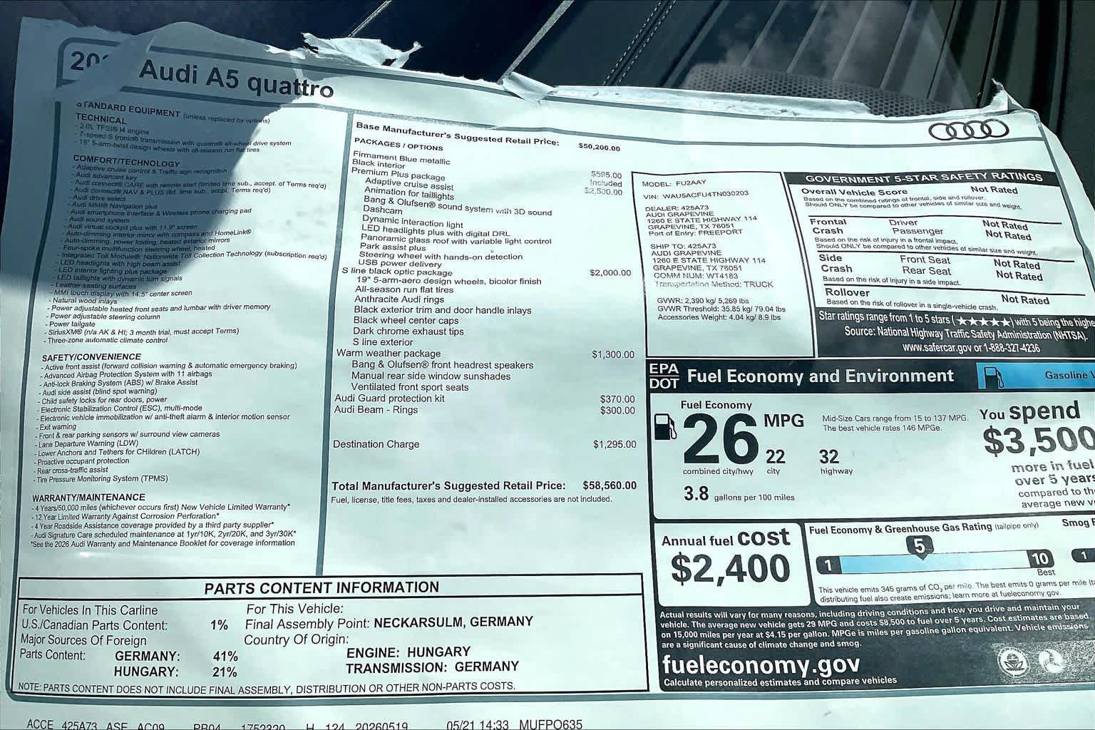 New 2026 Audi A5 Premium Plus w/ Premium Plus Package AWD/4WD image 19
