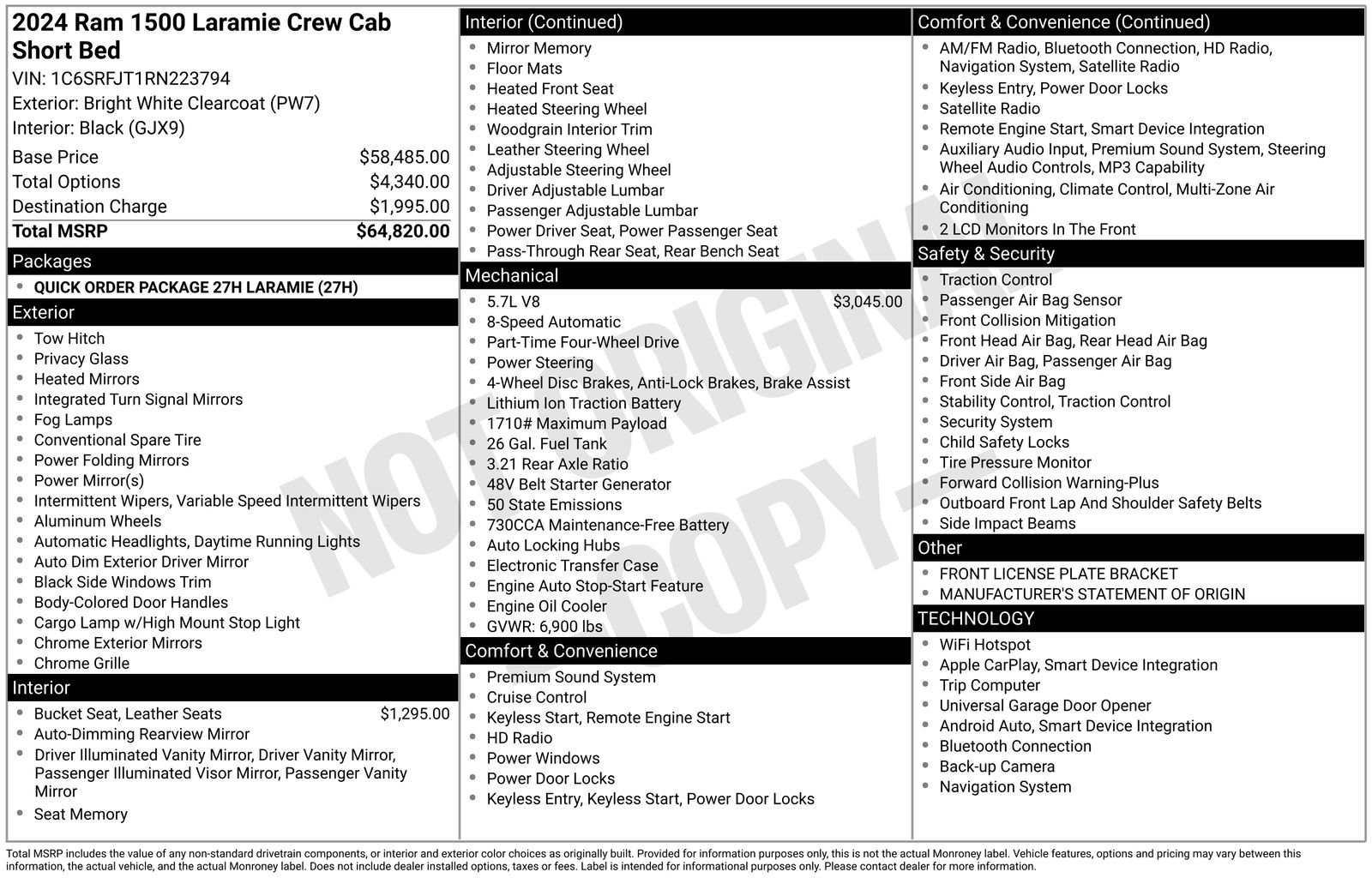 Used 2024 RAM 1500 Laramie image 34