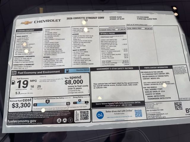 New 2026 Chevrolet Corvette Stingray Convertible w/ 1LT RWD image 26