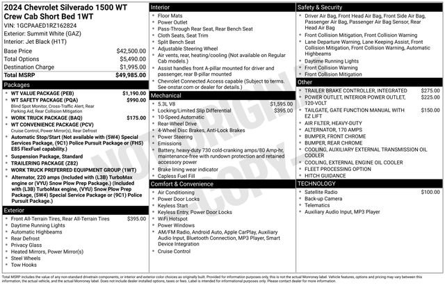 Used 2024 Chevrolet Silverado 1500 W/T w/ WT Value Package image 2