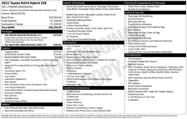 Used 2022 Toyota RAV4 XSE w/ XSE Grade Weather Package AWD/4WD image 10