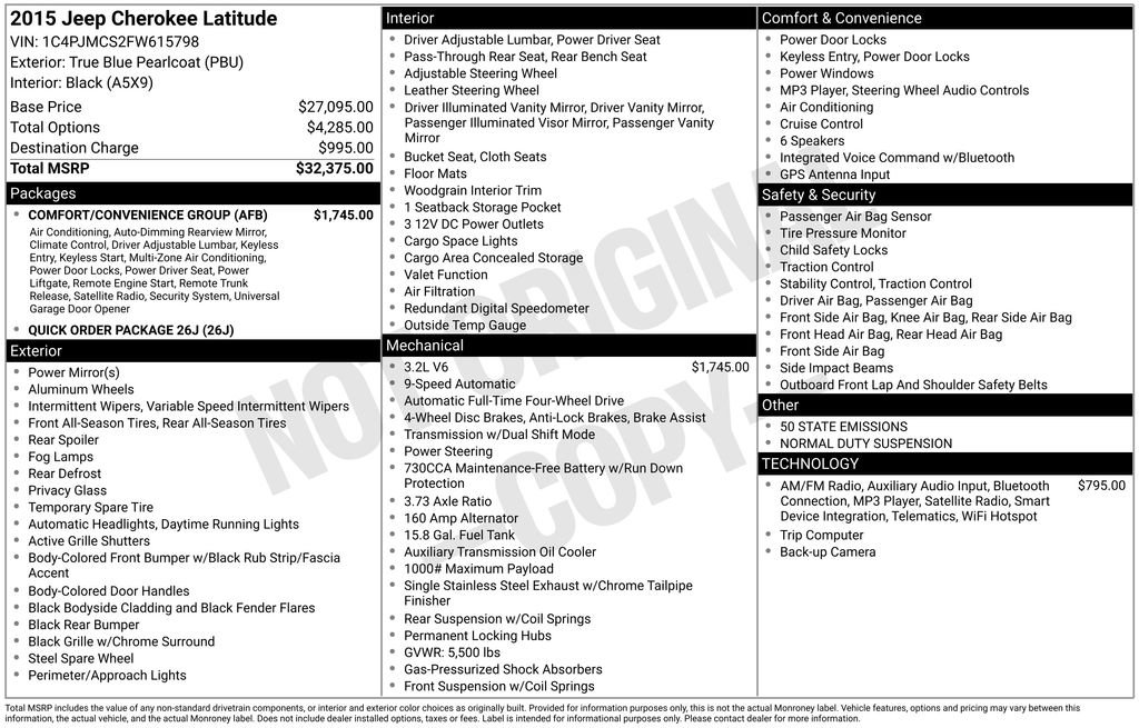 Used 2015 Jeep Cherokee Latitude w/ Comfort/Convenience Group image 4