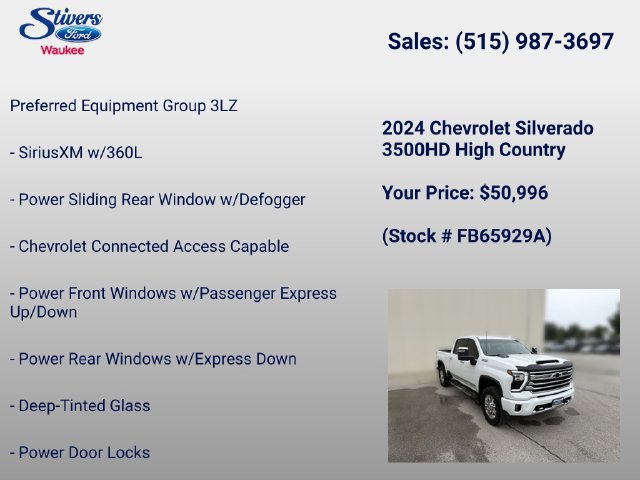 Used 2024 Chevrolet Silverado 3500 High Country w/ Technology Package AWD/4WD image 8