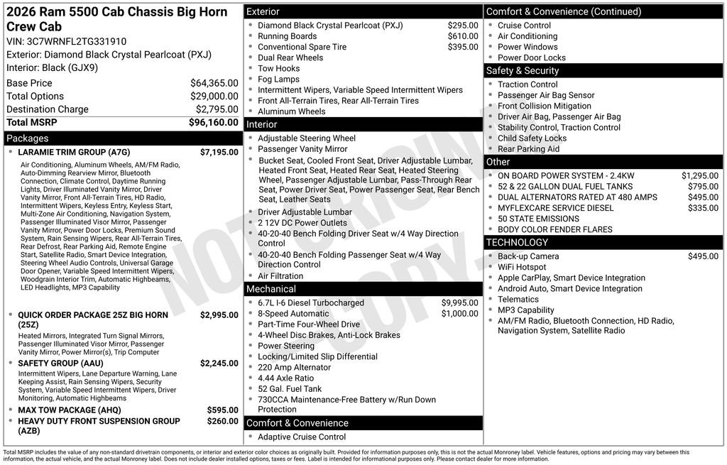 New 2026 RAM 5500 4x4 Crew Cab w/ Laramie Trim Package image 7