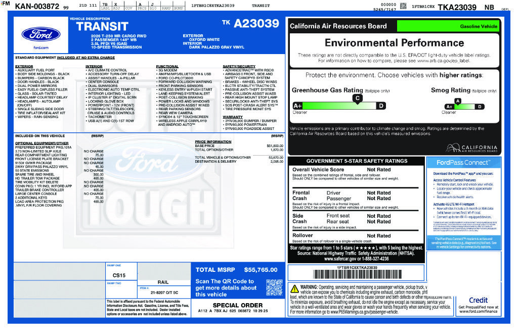 New 2026 Ford Transit 250 148 Medium Roof w/ Load Area Protection Package RWD image 27