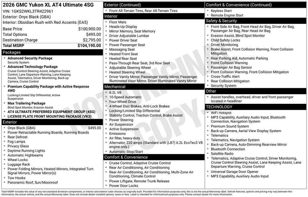 New 2026 GMC Yukon XL AT4 Ultimate AWD/4WD image 5