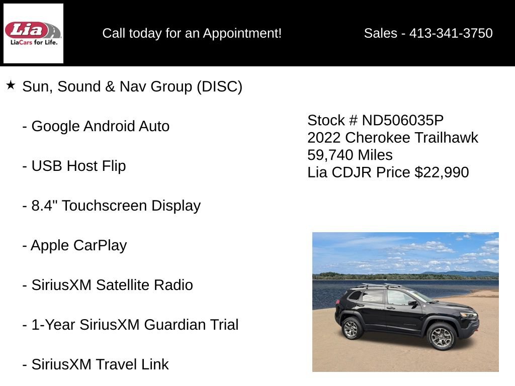 Used 2022 Jeep Cherokee Trailhawk w/ Sun, Sound & Nav Group AWD/4WD image 11