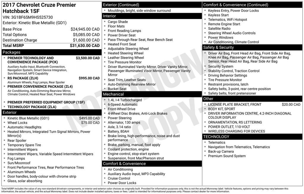 Used 2017 Chevrolet Cruze Premier FWD image 28