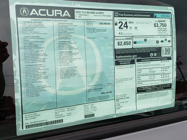New 2025 Acura TLX SH-AWD w/ A-SPEC Pkg image 32