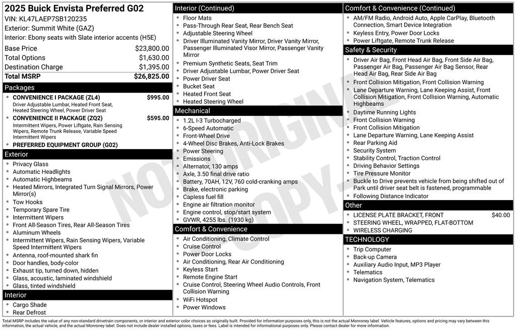 New 2025 Buick Envista Sport Touring w/ Convenience I Package FWD image 25