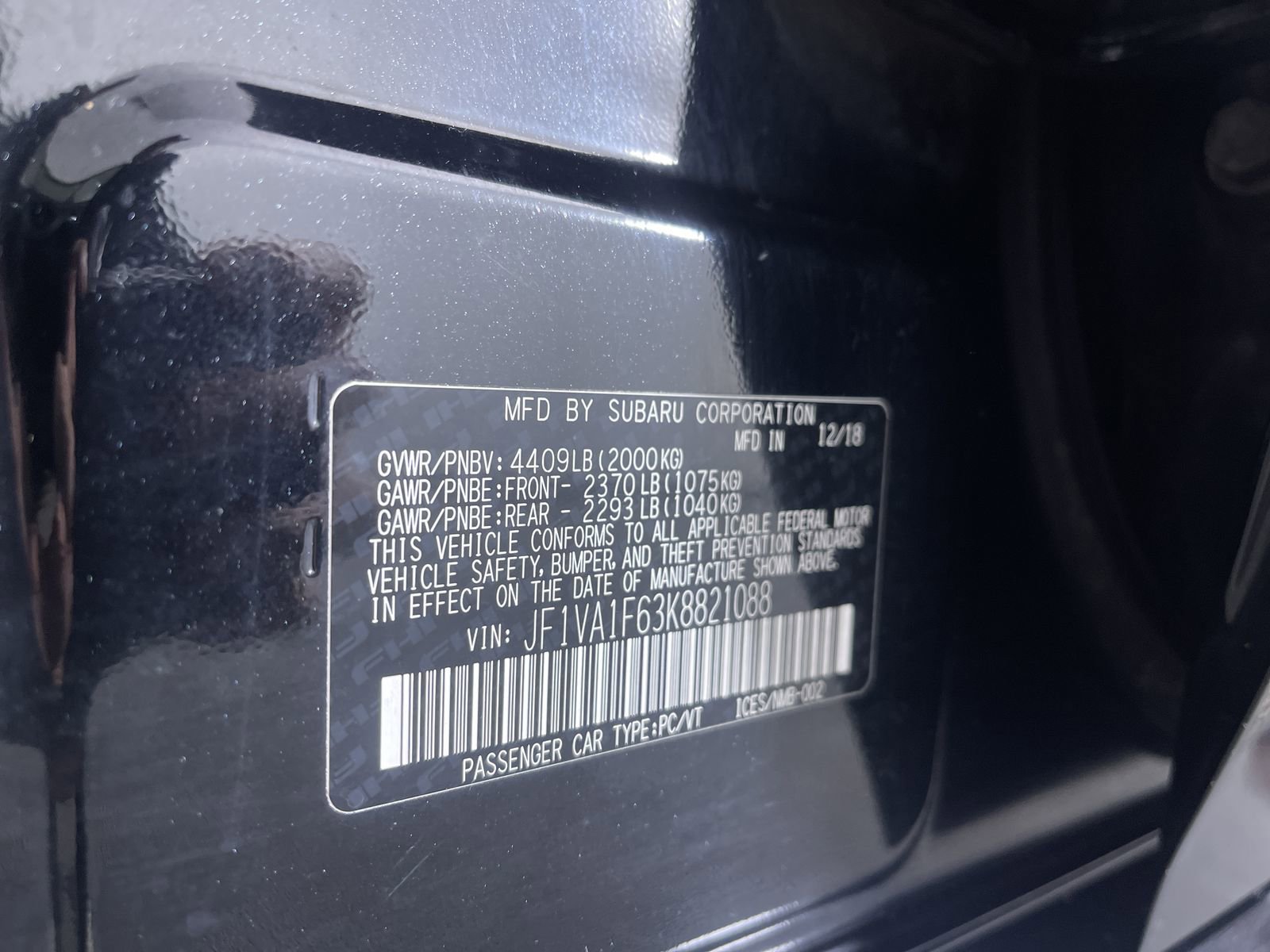 Used 2019 Subaru WRX Premium AWD/4WD image 12