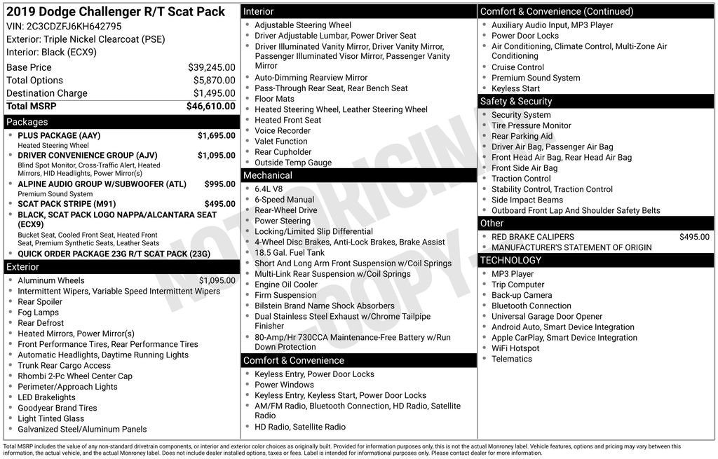 Used 2019 Dodge Challenger R/T Scat Pack w/ Plus Package RWD image 40
