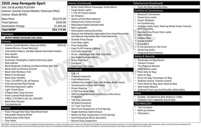 Used 2020 Jeep Renegade Sport FWD image 5