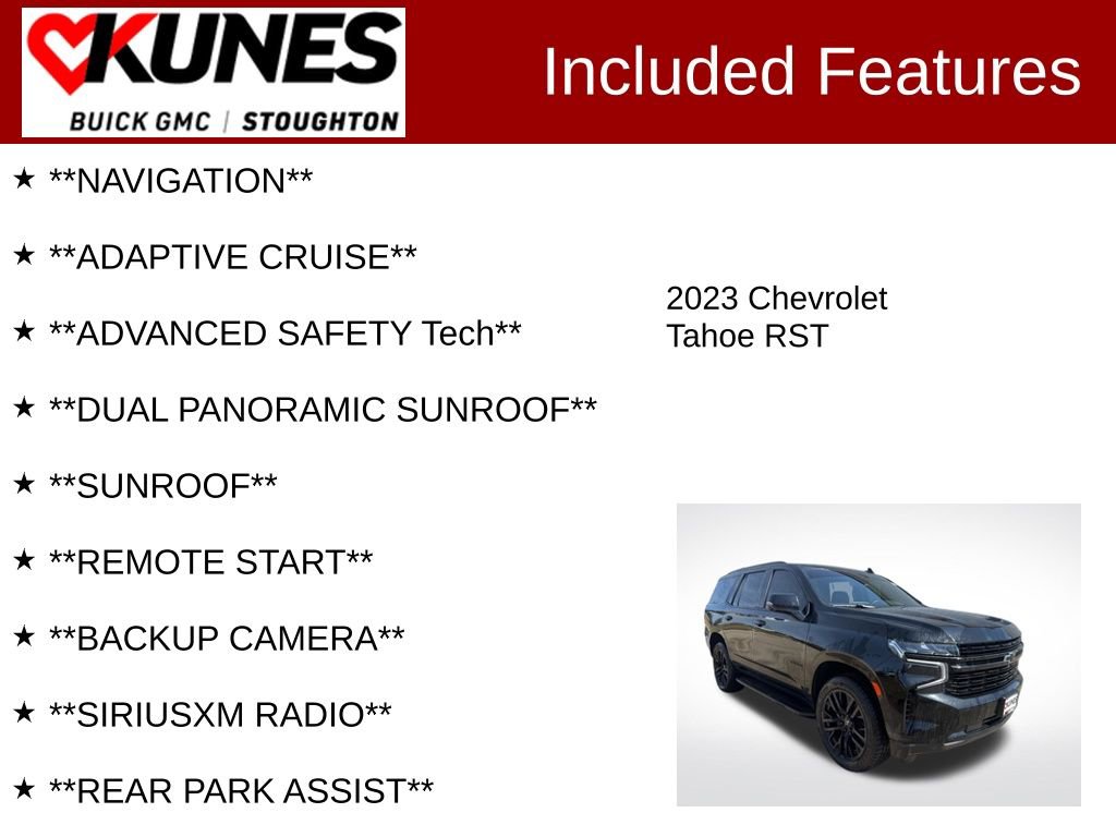 Used 2023 Chevrolet Tahoe RST w/ Luxury Package AWD/4WD image 2