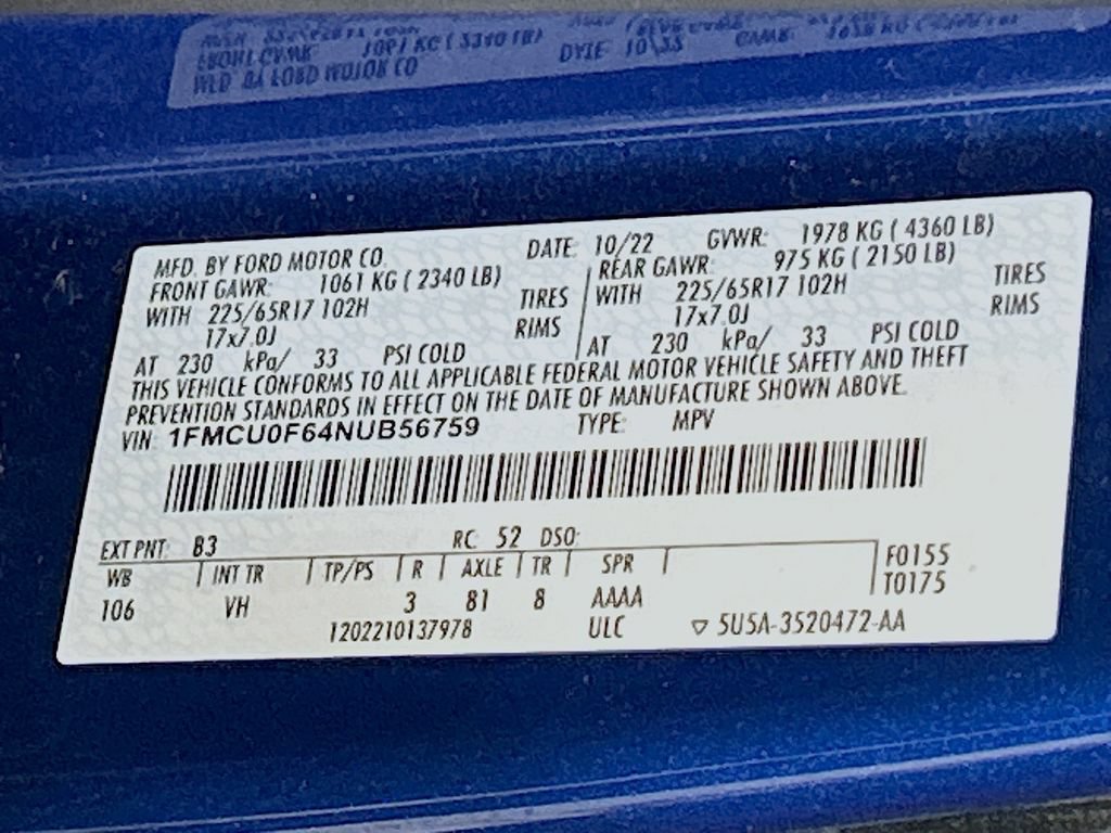 Used 2022 Ford Escape S FWD image 27