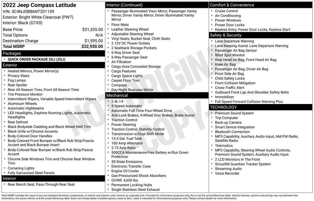 Used 2022 Jeep Compass Latitude AWD/4WD image 2