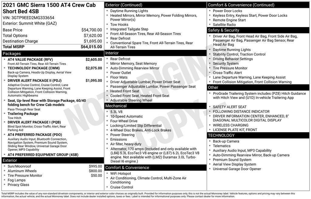 Certified 2021 GMC Sierra 1500 AT4 w/ AT4 Value Package image 16