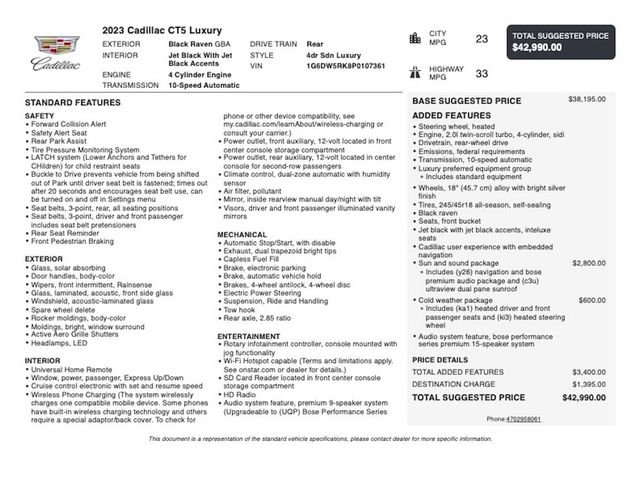 Used 2023 Cadillac CT5 Luxury w/ Sun And Sound Package RWD image 4