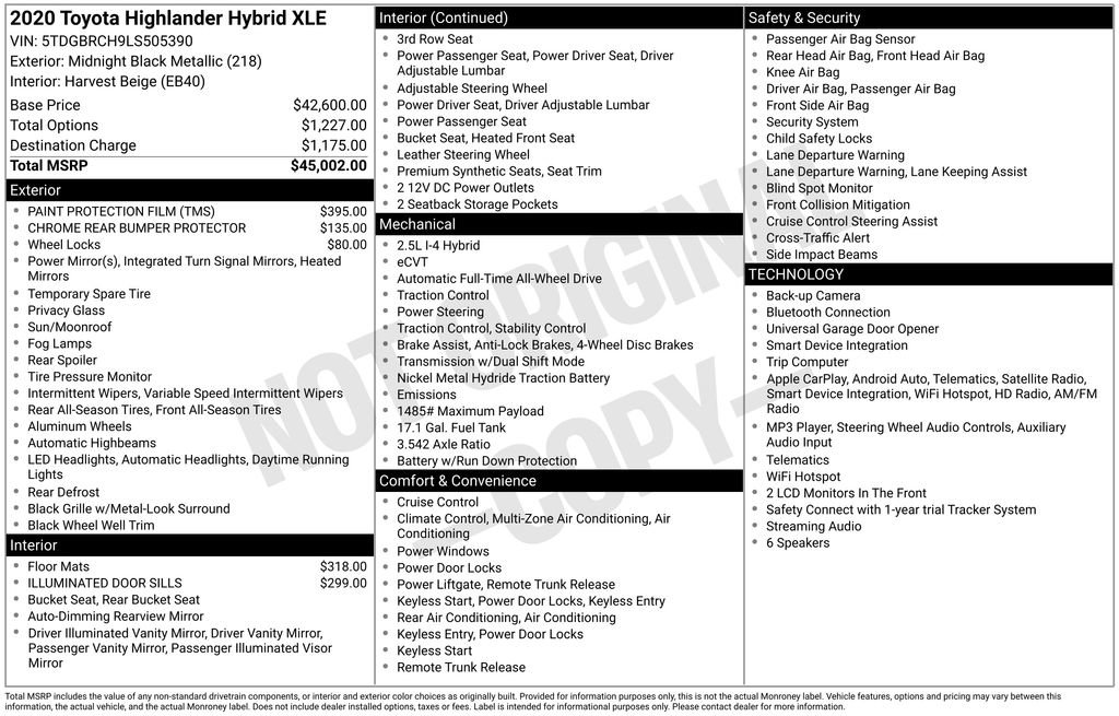 Certified 2020 Toyota Highlander XLE AWD/4WD image 33