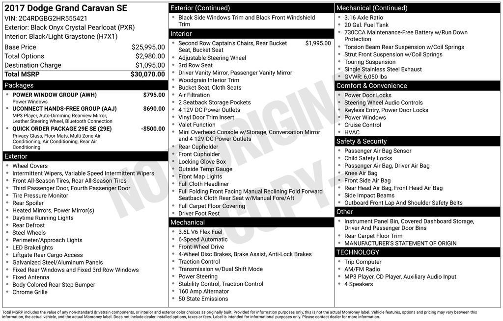 Used 2017 Dodge Grand Caravan SE w/ Power Window Group FWD image 6