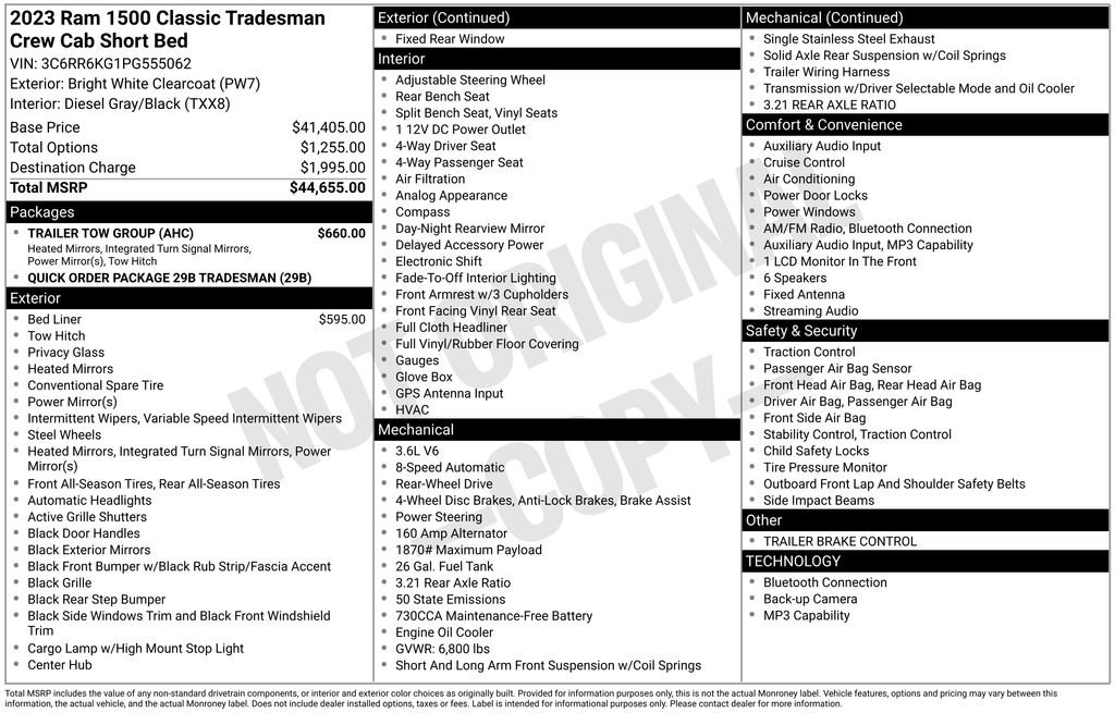 Used 2023 RAM 1500 Tradesman w/ Trailer Tow Group RWD image 2