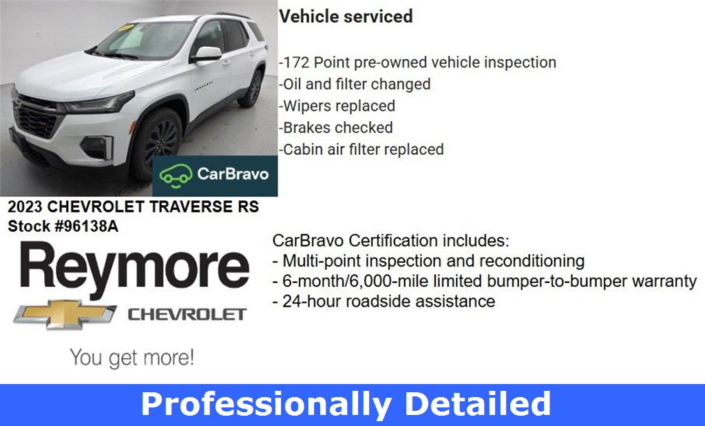 Certified 2023 Chevrolet Traverse RS image 65