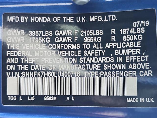 Used 2020 Honda Civic EX image 27