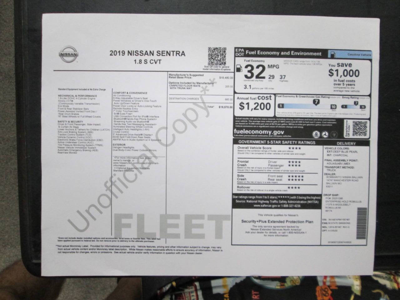 Used 2019 Nissan Sentra S FWD image 7
