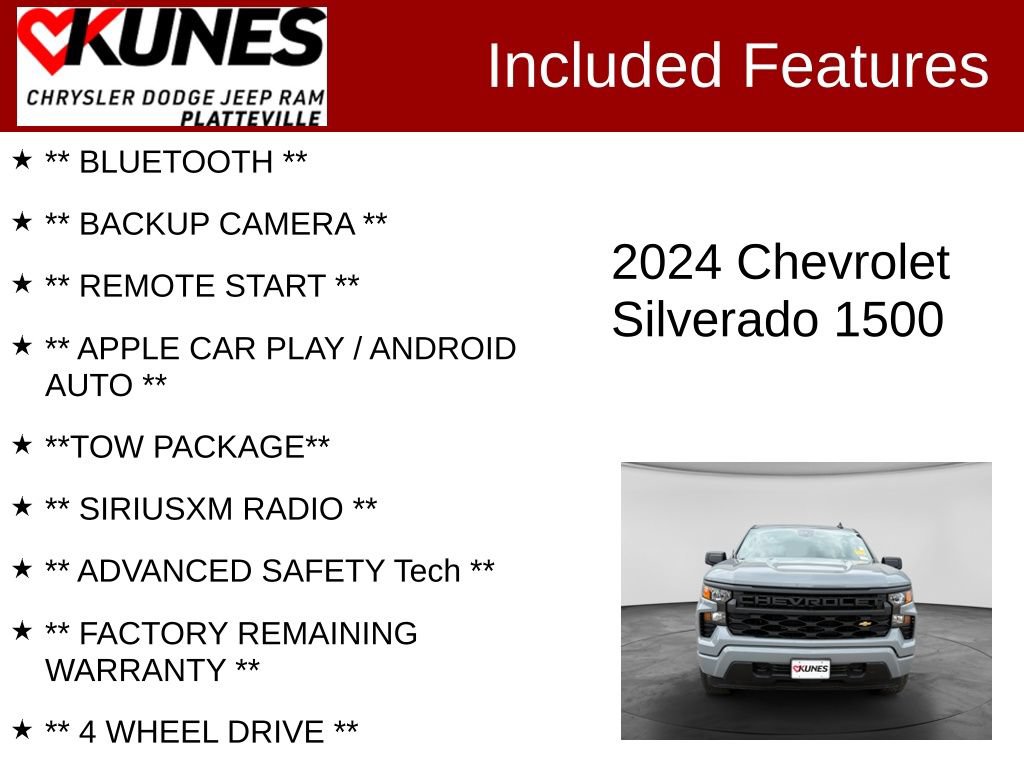 Used 2024 Chevrolet Silverado 1500 Custom AWD/4WD image 2