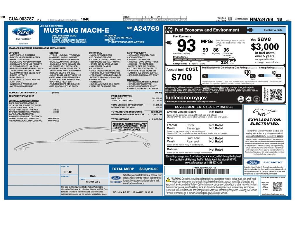 Used 2022 Ford Mustang Mach-E Premium AWD/4WD image 2