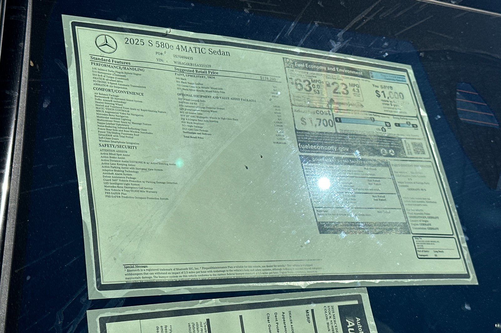 New 2025 Mercedes-Benz S 580e 4MATIC Sedan image 43