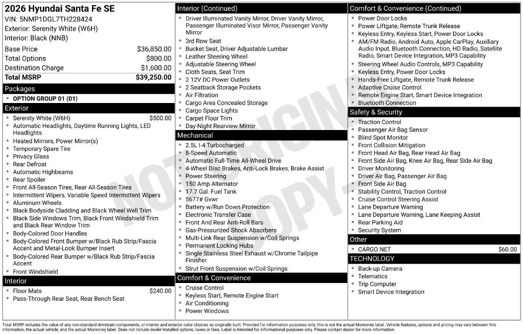 New 2026 Hyundai Santa Fe SE AWD/4WD image 23